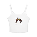 Hand-Drawn Otter Duo Holding Yellow Seashell Spaghetti Strap Tank Top | Animal Lovers Art, Fitted Comfort