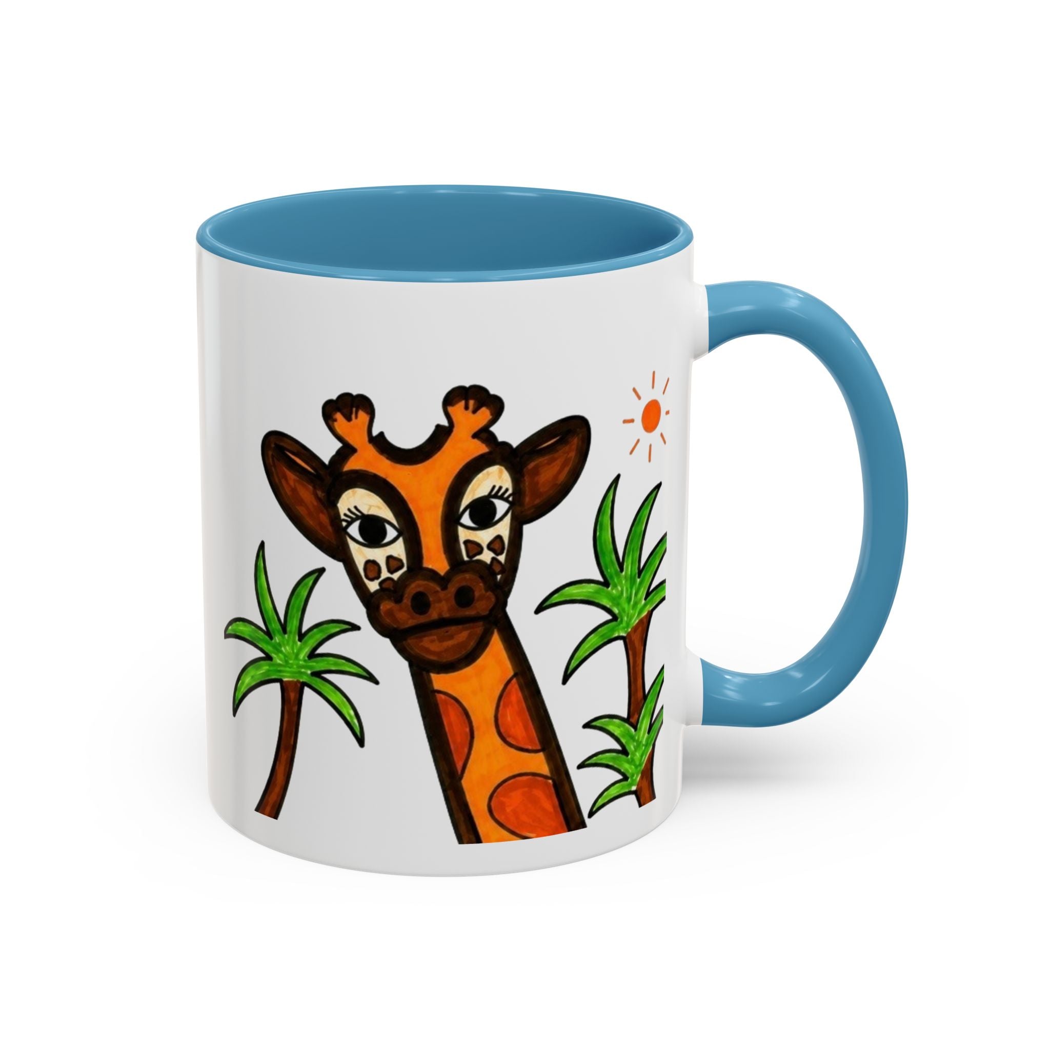 Hand-Drawn Peeking Giraffe Safari Mug | Accent Coffee Mug 11oz 15oz