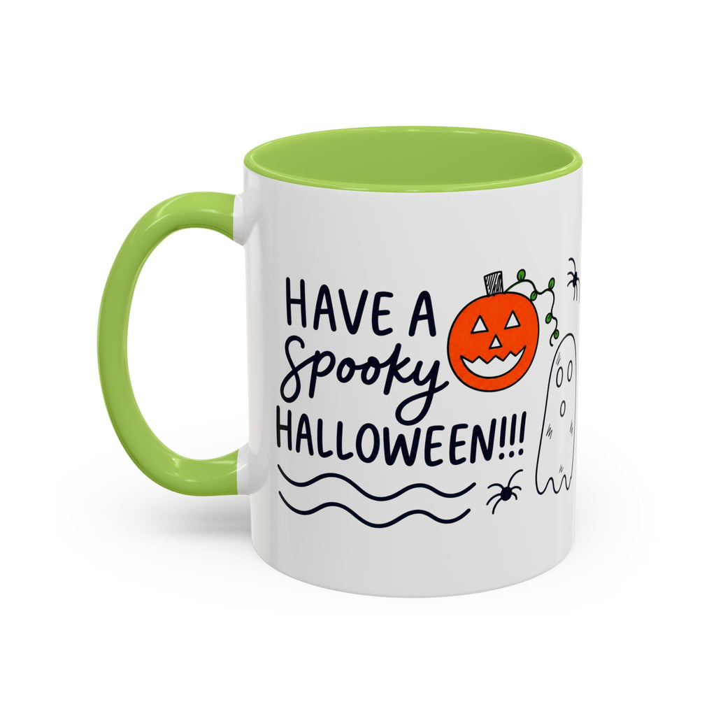 Hand-Drawn Spooky Halloween spiders ghost pumpkin Mug | Accent Coffee Mug 11oz 15oz