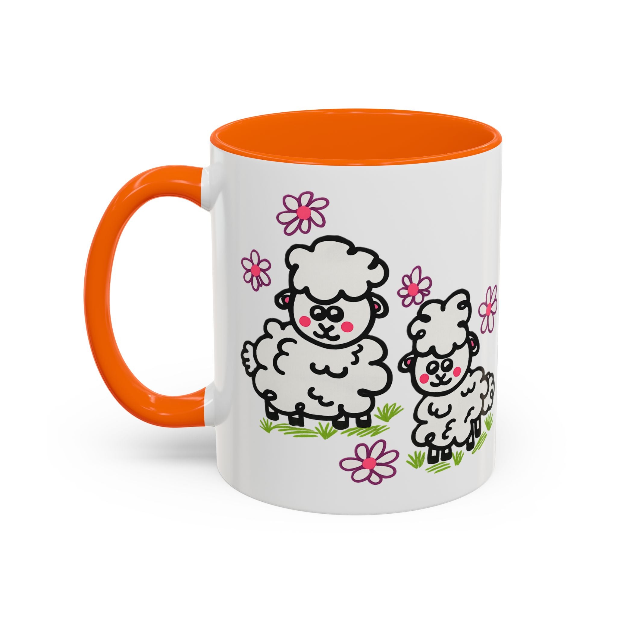 Hand-Drawn Cute Cartoon Sheep Pattern Mug | Accent Coffee Mug
