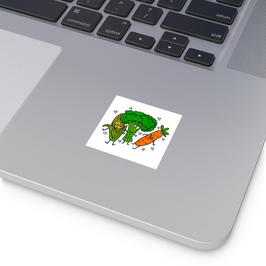 Cute Veggie Sticker, Hand Drawn Dancing Vegetable Sticker, Whimsical Food Vinyl Sticker, Cute Planner Decal