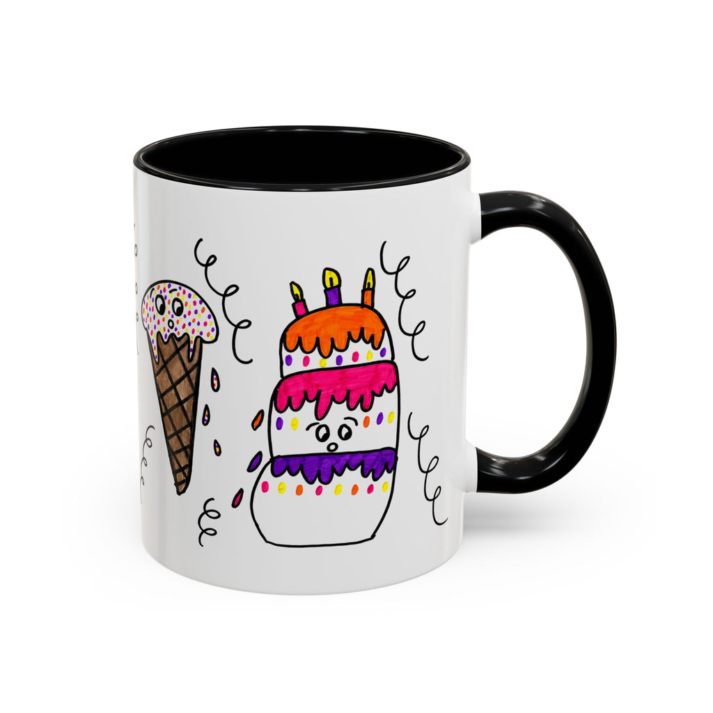 Hand-Drawn Cute Doodle Ice Cream & Cake Mug | Accent Coffee Mug