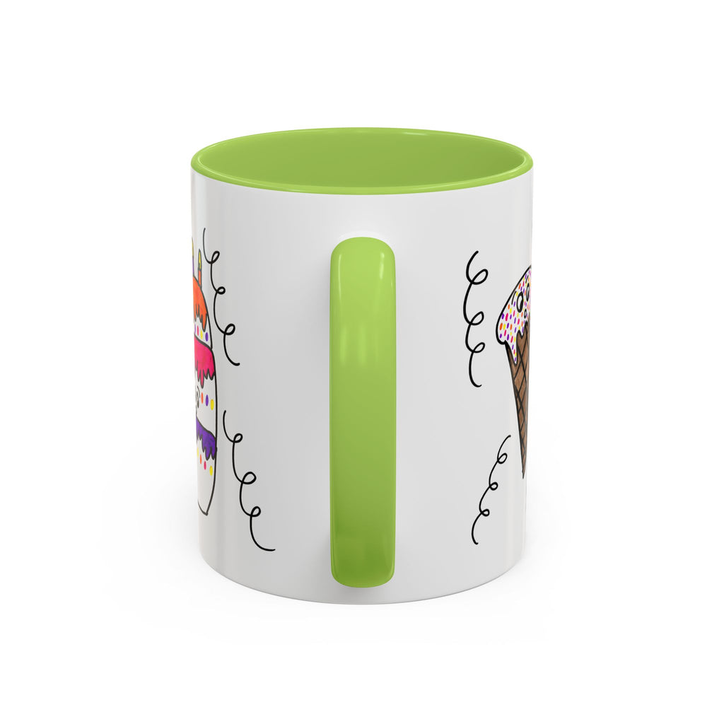 Hand-Drawn Cute Doodle Ice Cream & Cake Mug | Accent Coffee Mug
