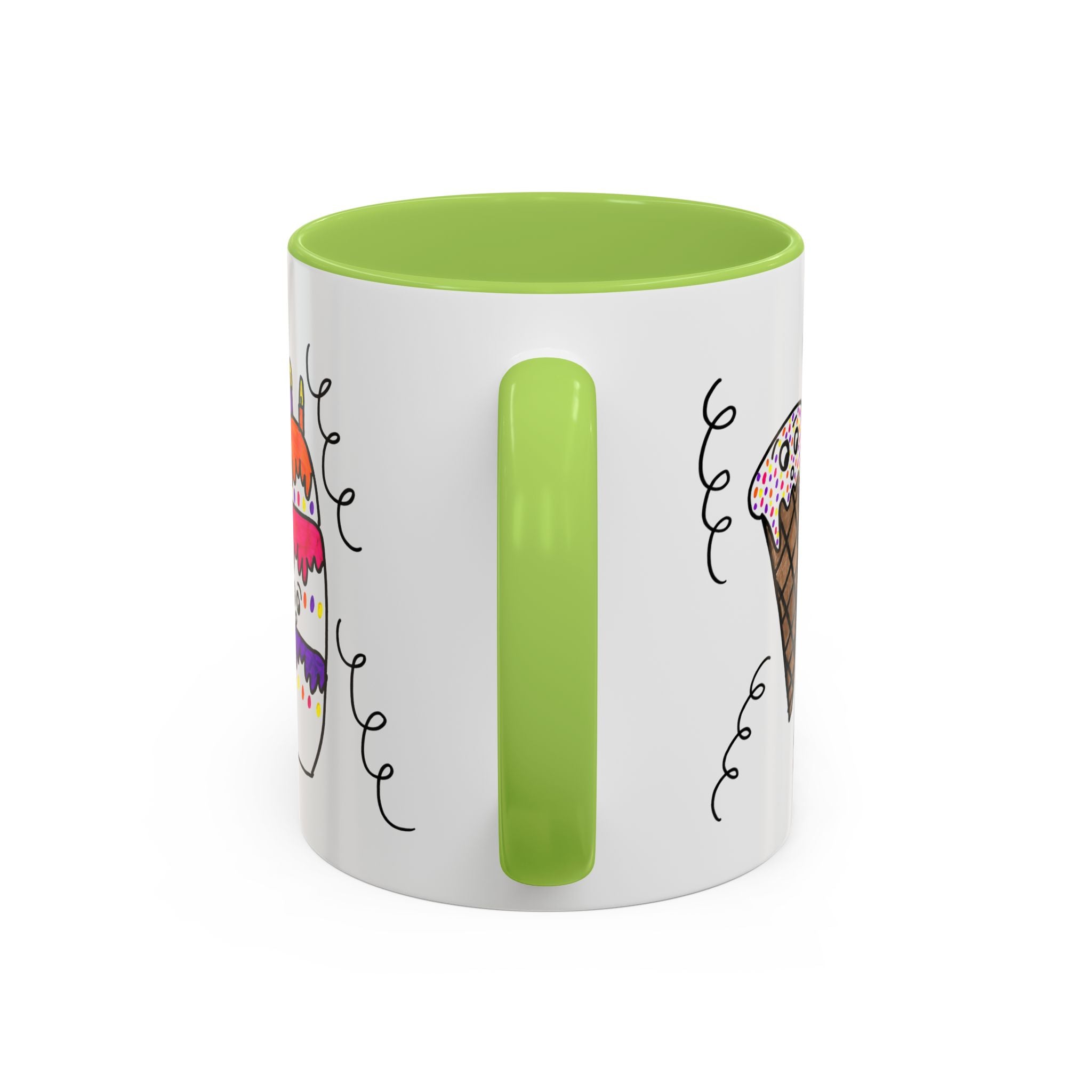 Hand-Drawn Cute Doodle Ice Cream & Cake Mug | Accent Coffee Mug