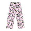 Hand-Drawn Cute Pink Cartoon Sheep Pajama Pants | All-Over Print