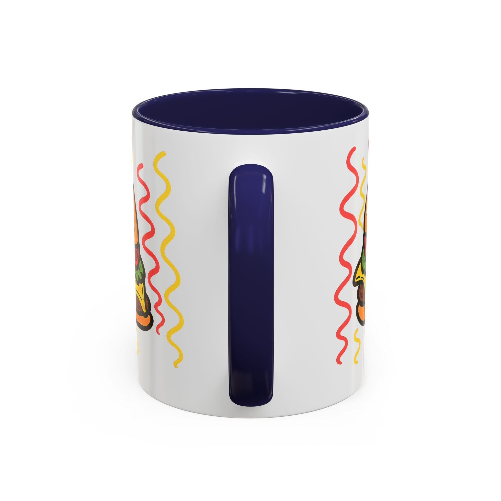 Hand-Drawn Cute Cheeseburger Cartoon Mug | Accent Coffee Mug 11oz 15oz