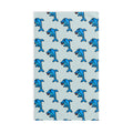 Hand-Drawn Playful Blue Dolphin Pattern Hand Towel | Nautical Beach Bath Towel