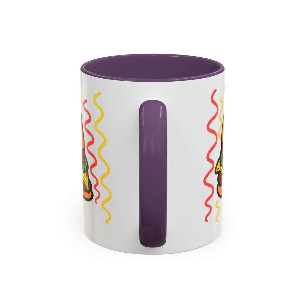 Hand-Drawn Cute Cheeseburger Cartoon Mug | Accent Coffee Mug 11oz 15oz