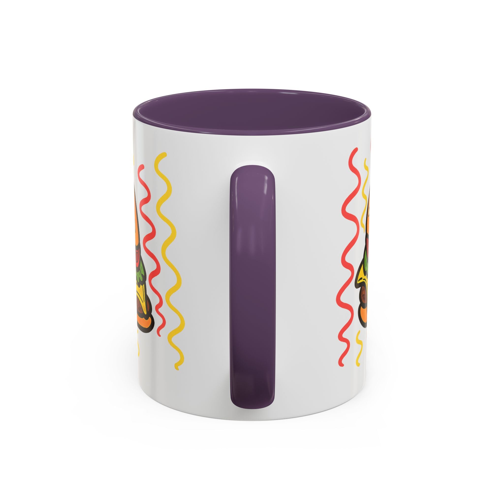 Hand-Drawn Cute Cheeseburger Cartoon Mug | Accent Coffee Mug 11oz 15oz