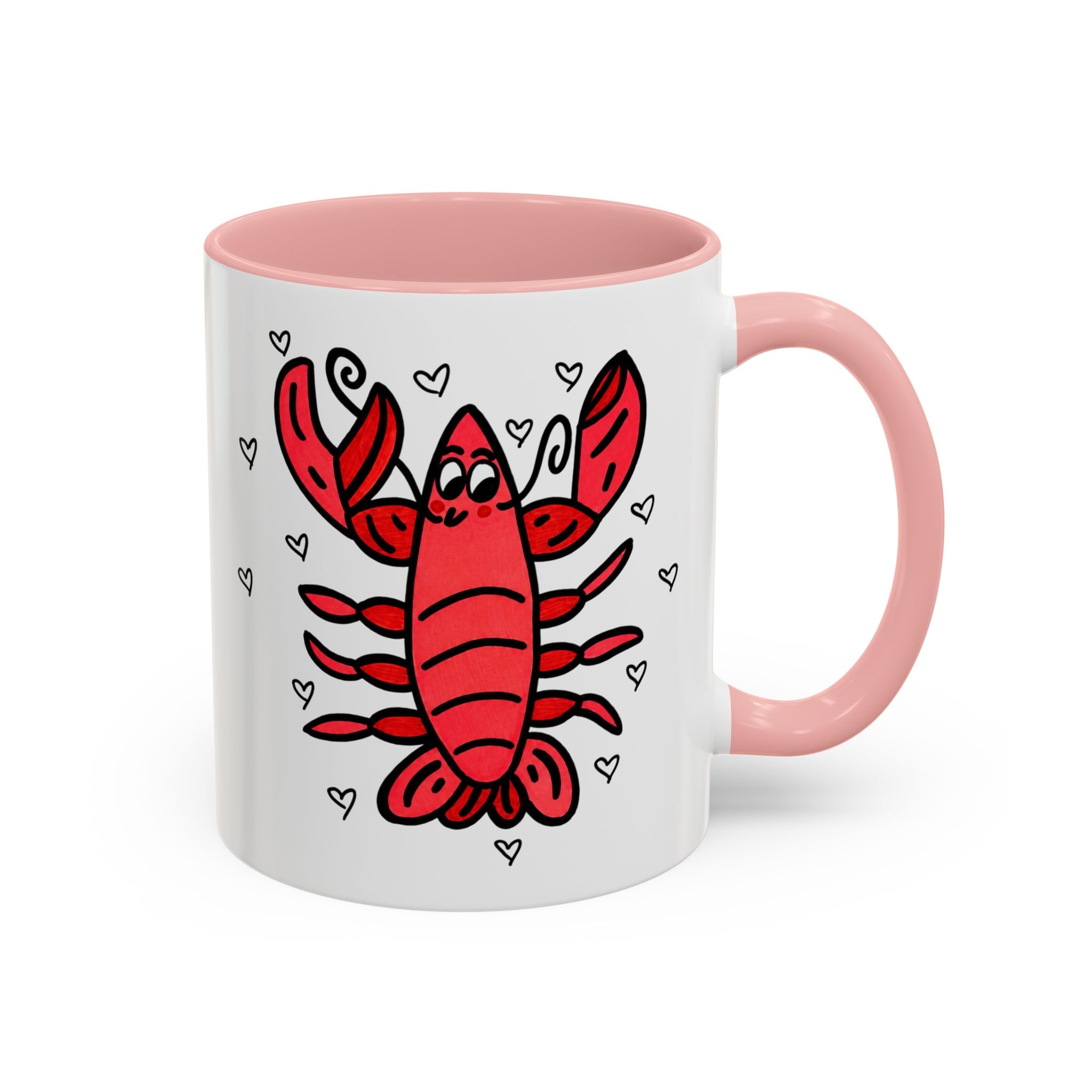 Hand-Drawn Cute Red Lobster Mug | Accent Coffee Mug 11oz 15oz