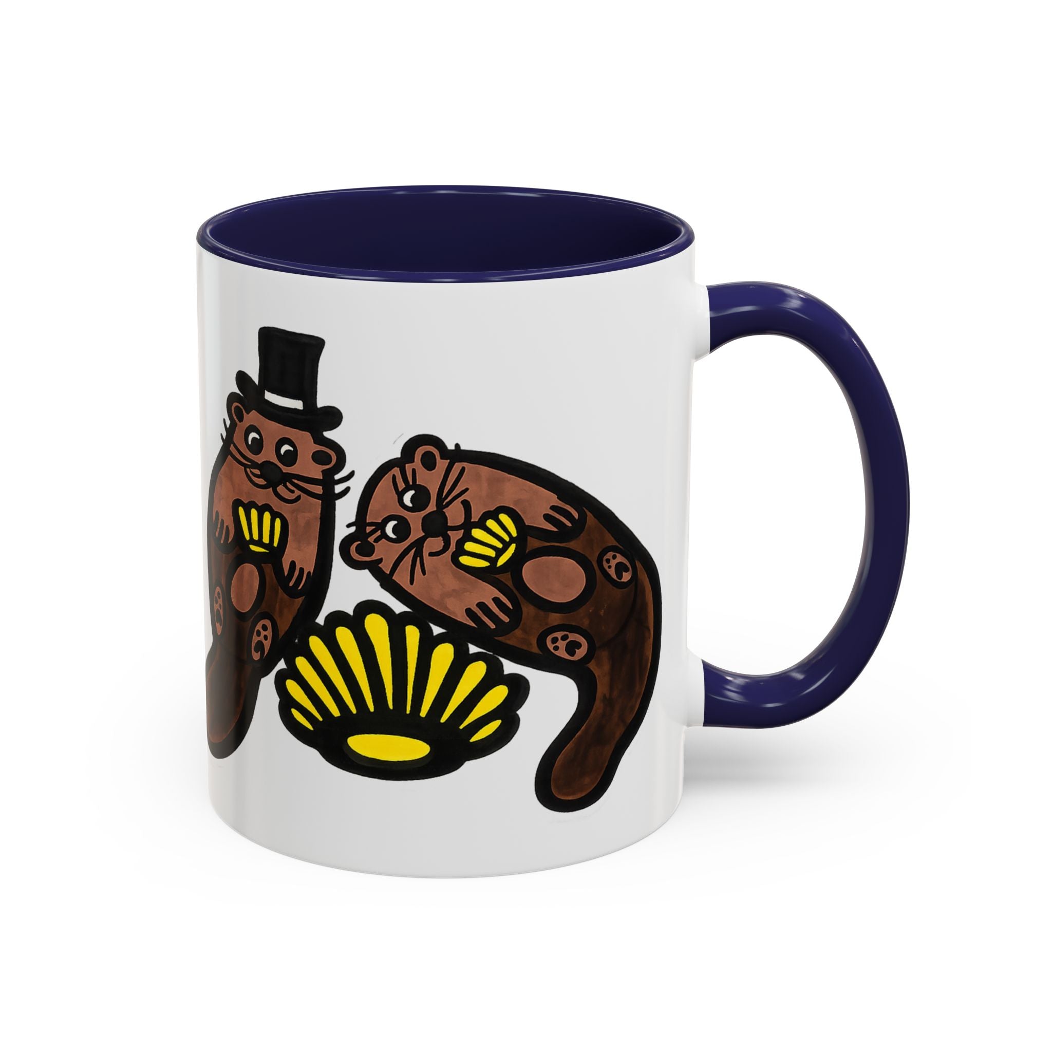 Otter with Top Hat and Shell Mug | Accent Coffee Cup