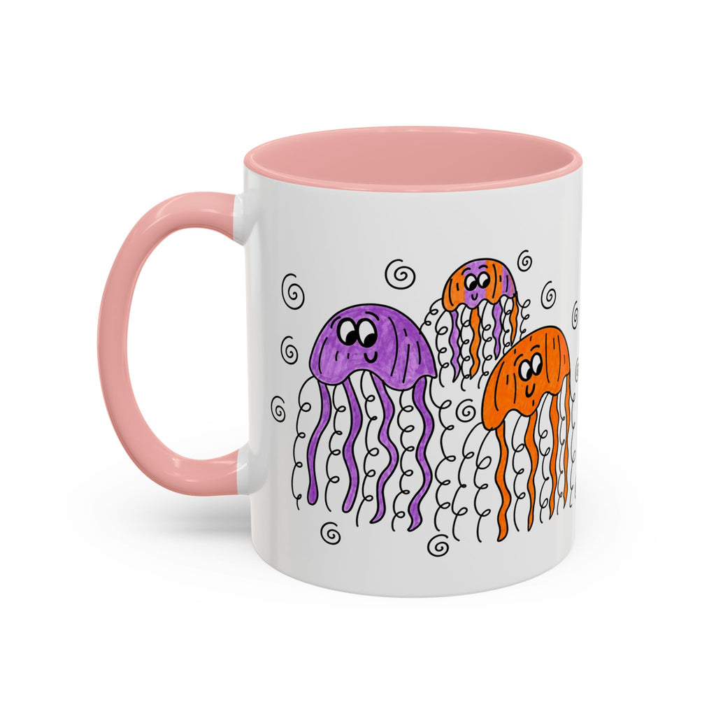 Hand-Drawn Cute Jellyfish Pattern Mug | Accent Coffee Mug 11oz or 15oz