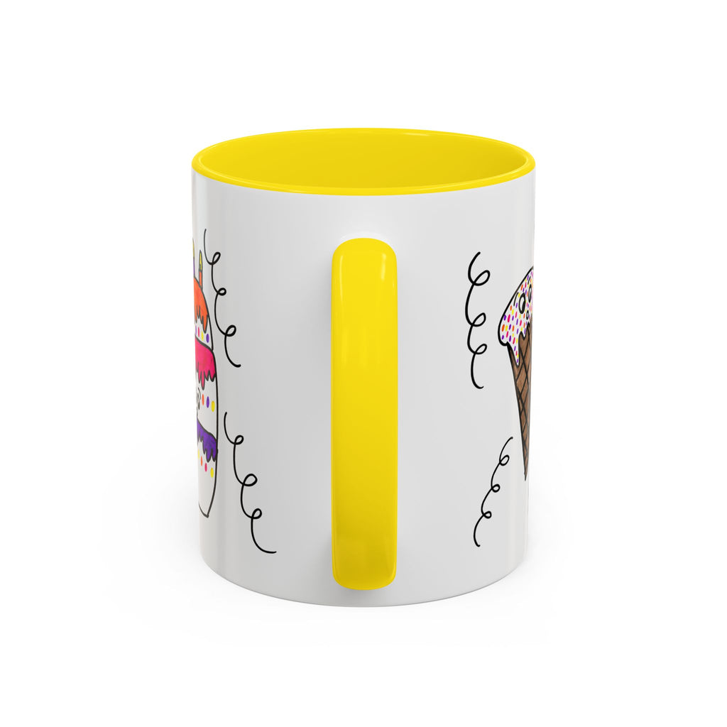 Hand-Drawn Cute Doodle Ice Cream & Cake Mug | Accent Coffee Mug