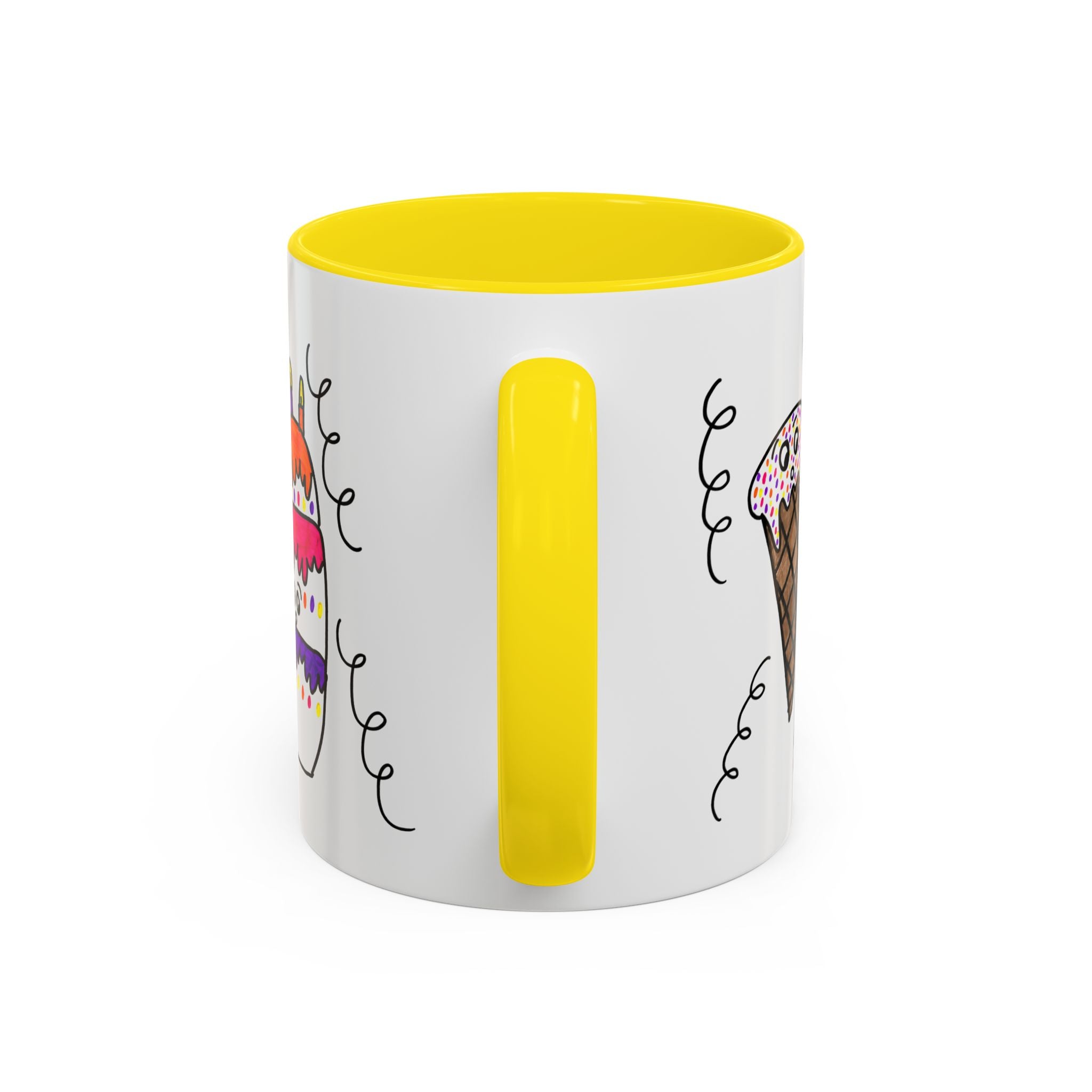 Hand-Drawn Cute Doodle Ice Cream & Cake Mug | Accent Coffee Mug