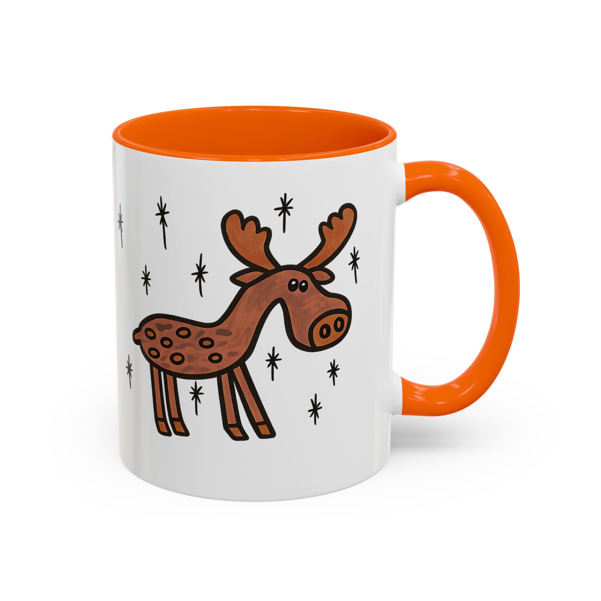 Hand-Drawn Retro Woodland Moose Mug | Accent Coffee Mug 11oz 15oz