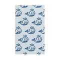 Hand-Drawn Cute Whale Hand Towel, Coastal Bathroom Decor, Whimsical Ocean Kitchen Towel, Nautical Tea Towel, Beach House Gift