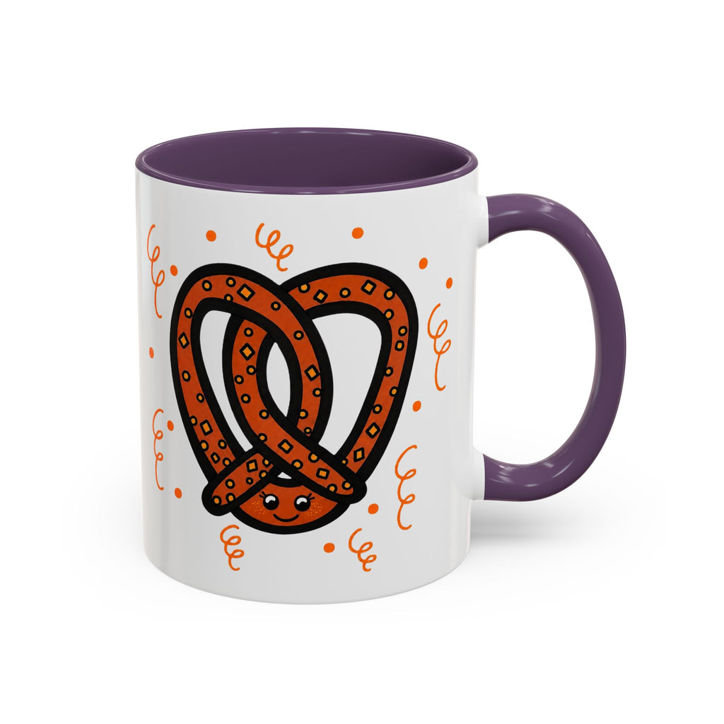 Hand-Drawn Orange Pattern Pretzel mug | Accent Coffee Mug 11oz 15oz