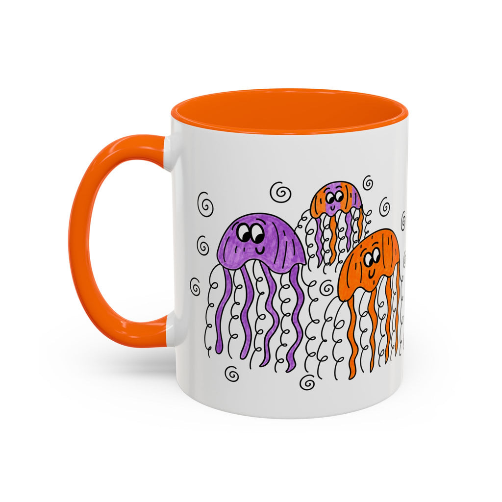 Hand-Drawn Cute Jellyfish Pattern Mug | Accent Coffee Mug 11oz or 15oz