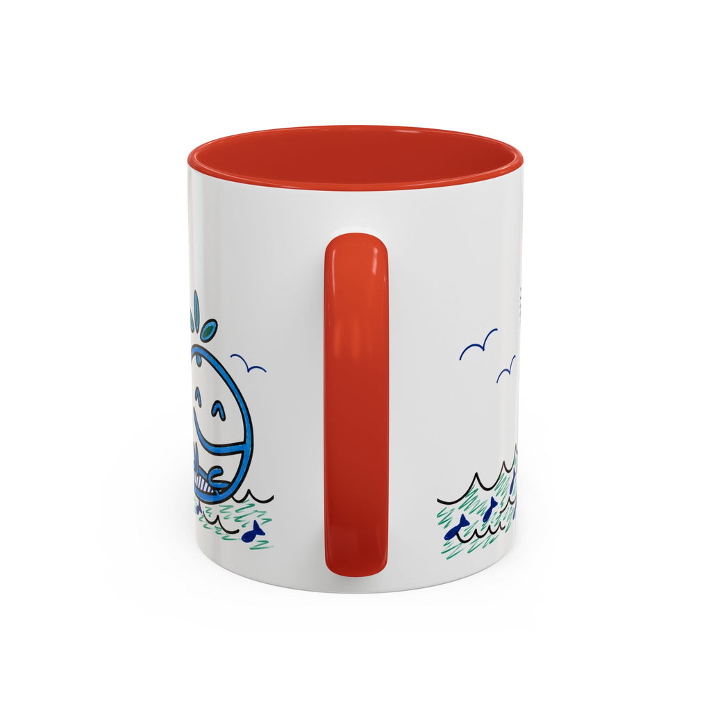 Hand-Drawn Smiling Whale Ocean Mug | Accent Coffee Mug 11oz 15oz