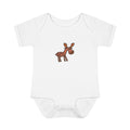 Hand-Drawn Woodland Moose Illustration Infant Bodysuit | Cute Brown Moose Baby Onesie