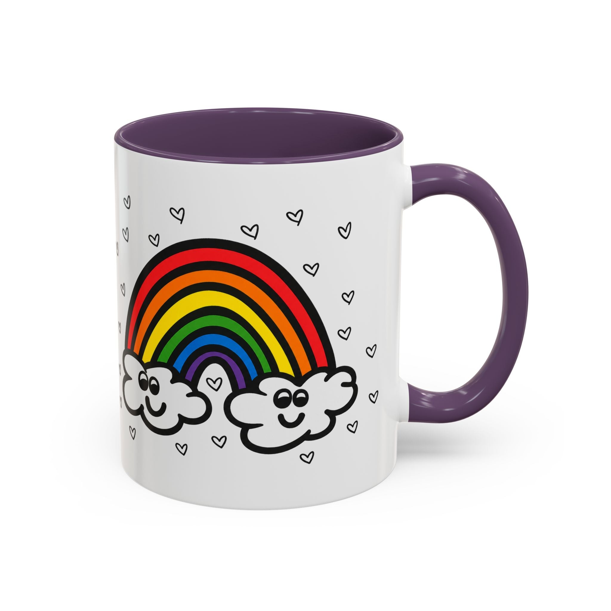 Hand-Drawn Smiling Rainbow Clouds mug | Accent Coffee Mug 11oz or 15oz