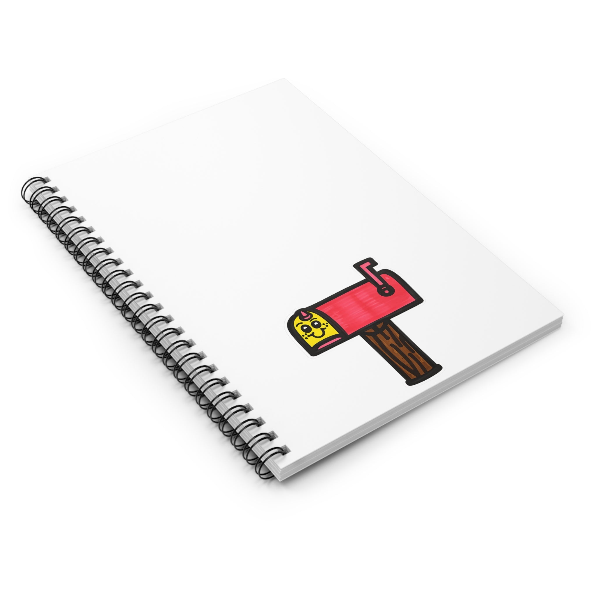 Hand-Drawn Cute Mailbox Illustration Spiral Notebook | Ruled Lined Journal