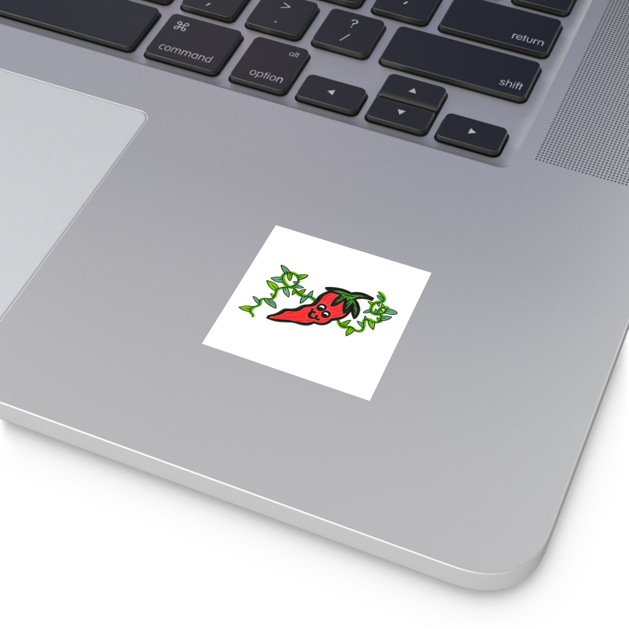 Hand-Drawn Cute Chili Pepper with Vines Sticker