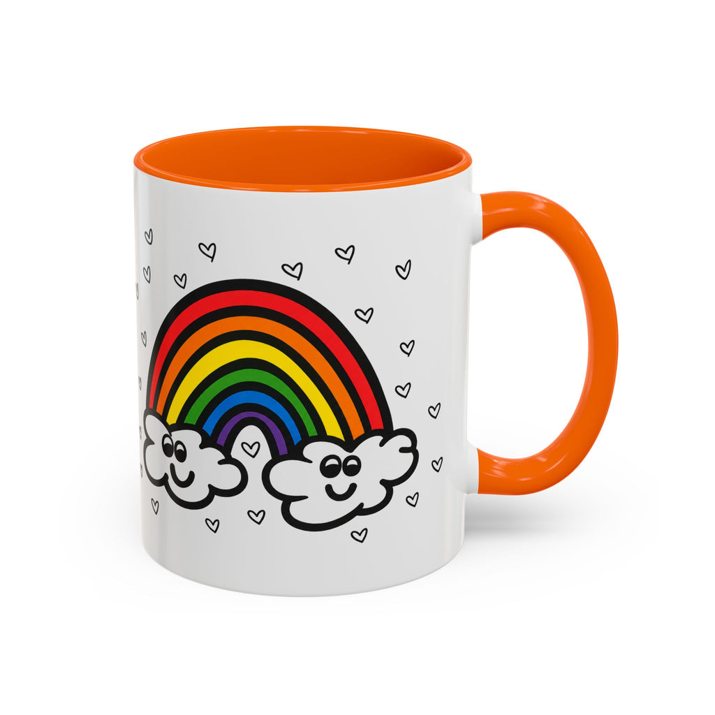 Hand-Drawn Smiling Rainbow Clouds mug | Accent Coffee Mug 11oz or 15oz