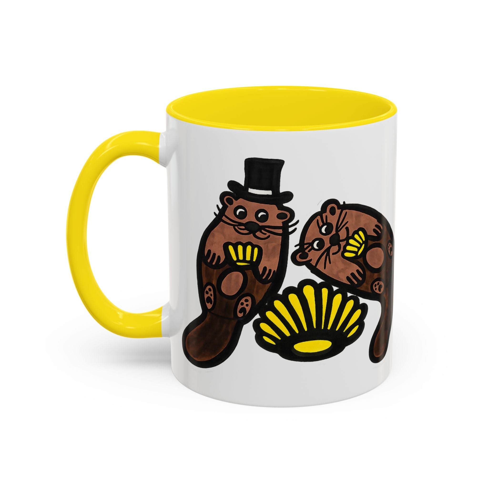 Otter with Top Hat and Shell Mug | Accent Coffee Cup