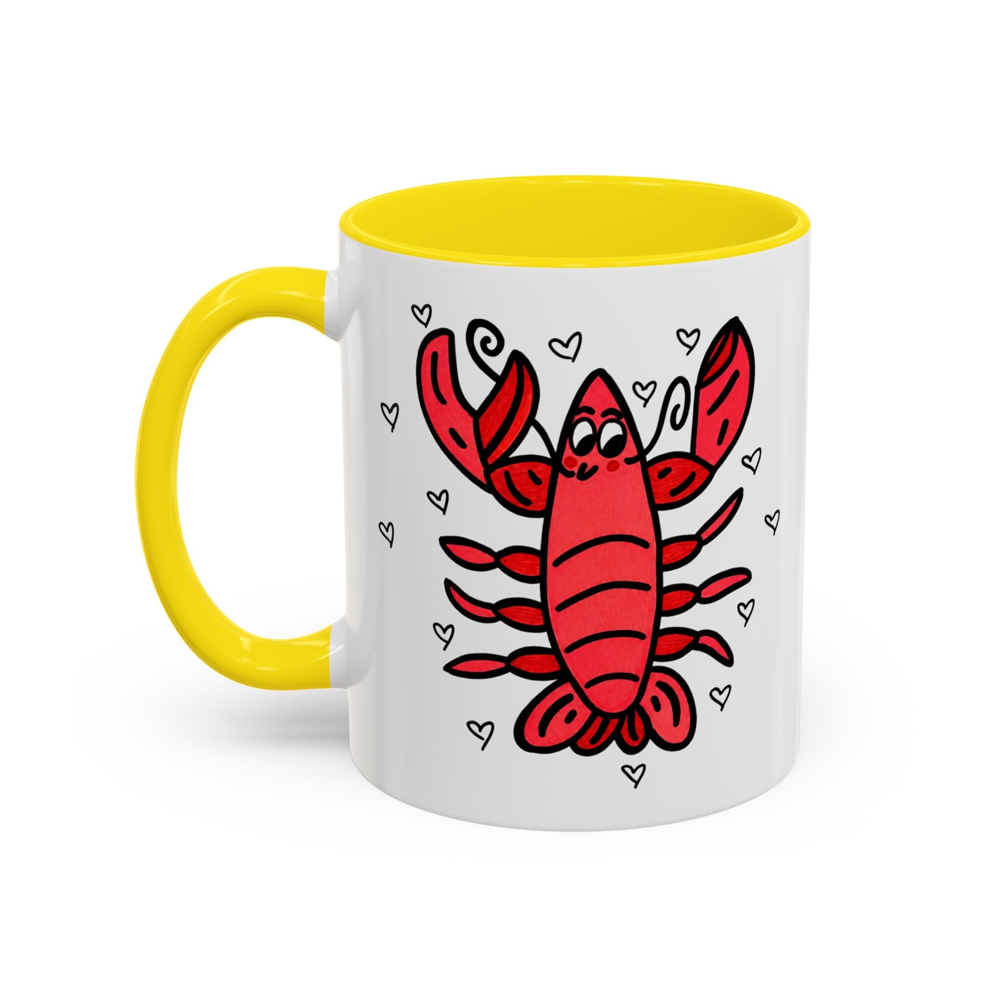 Hand-Drawn Cute Red Lobster Mug | Accent Coffee Mug 11oz 15oz