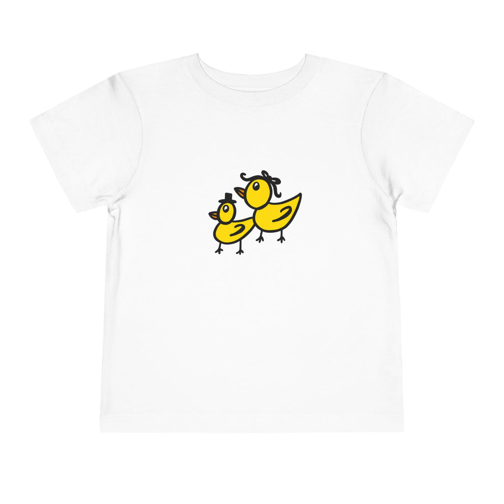 Hand-Drawn Yellow Duck Family toddler tee | Cute ducklings' graphic shirt