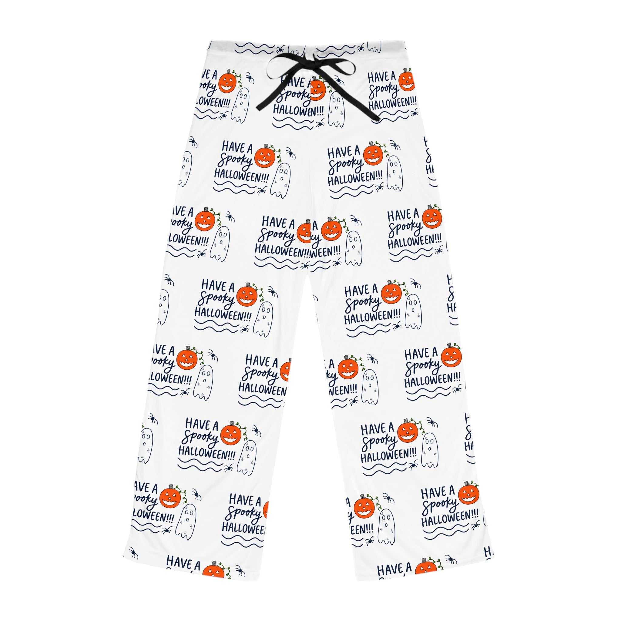 Hand-Drawn Have a Spooky Halloween Pattern Pajama Pants | Halloween Pajama Pants