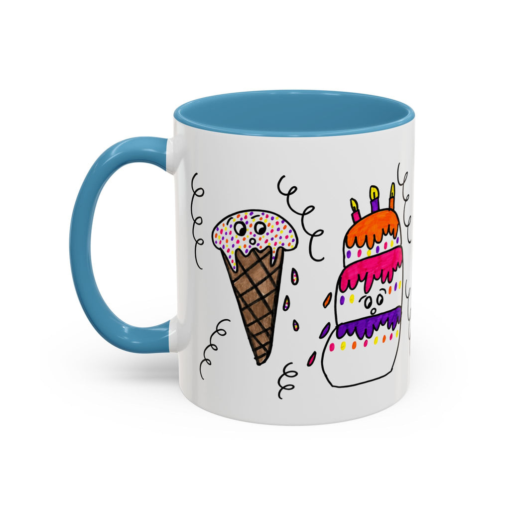 Hand-Drawn Cute Doodle Ice Cream & Cake Mug | Accent Coffee Mug