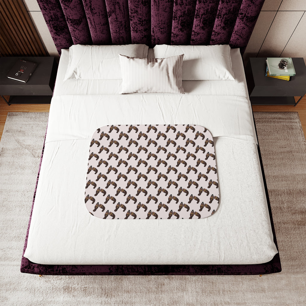 Hand-Drawn Otter Duo Pattern Sherpa Blanket | Repeating Animal Print