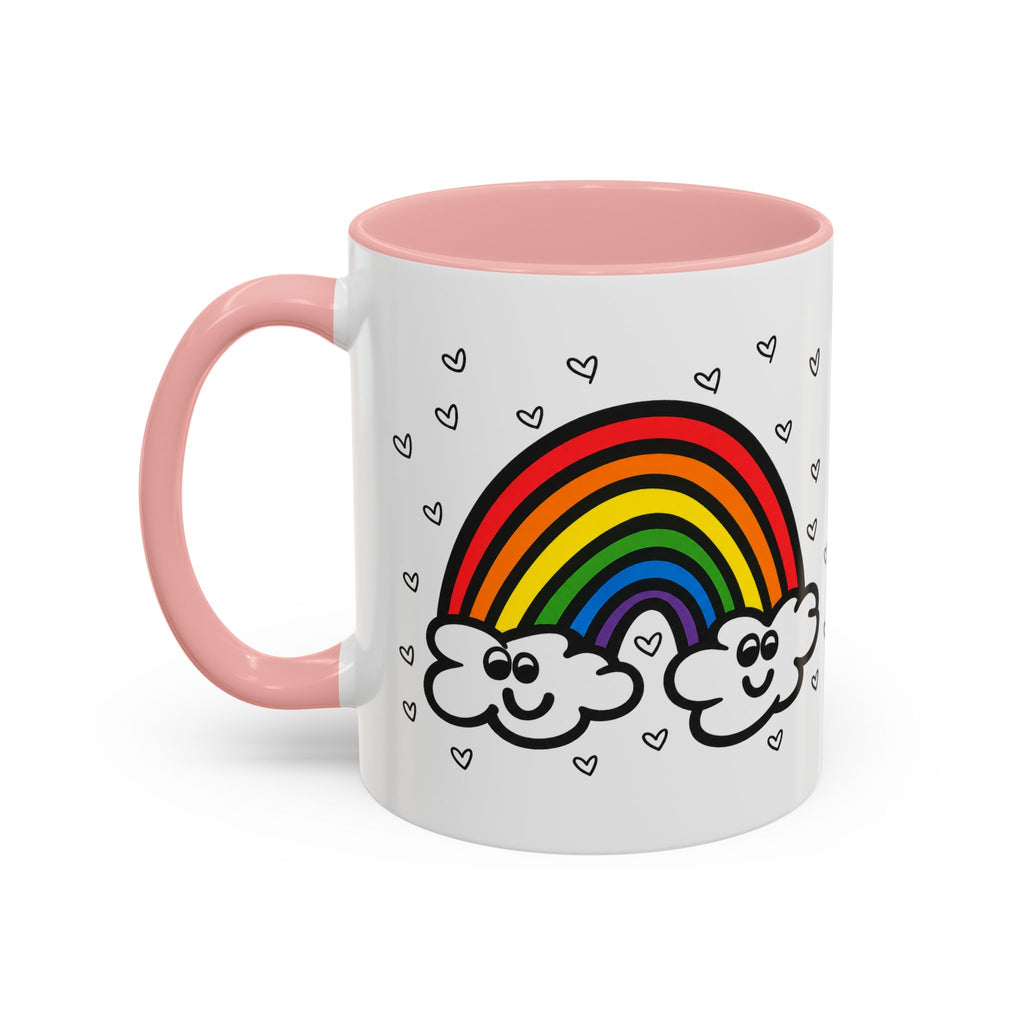 Hand-Drawn Smiling Rainbow Clouds mug | Accent Coffee Mug 11oz or 15oz