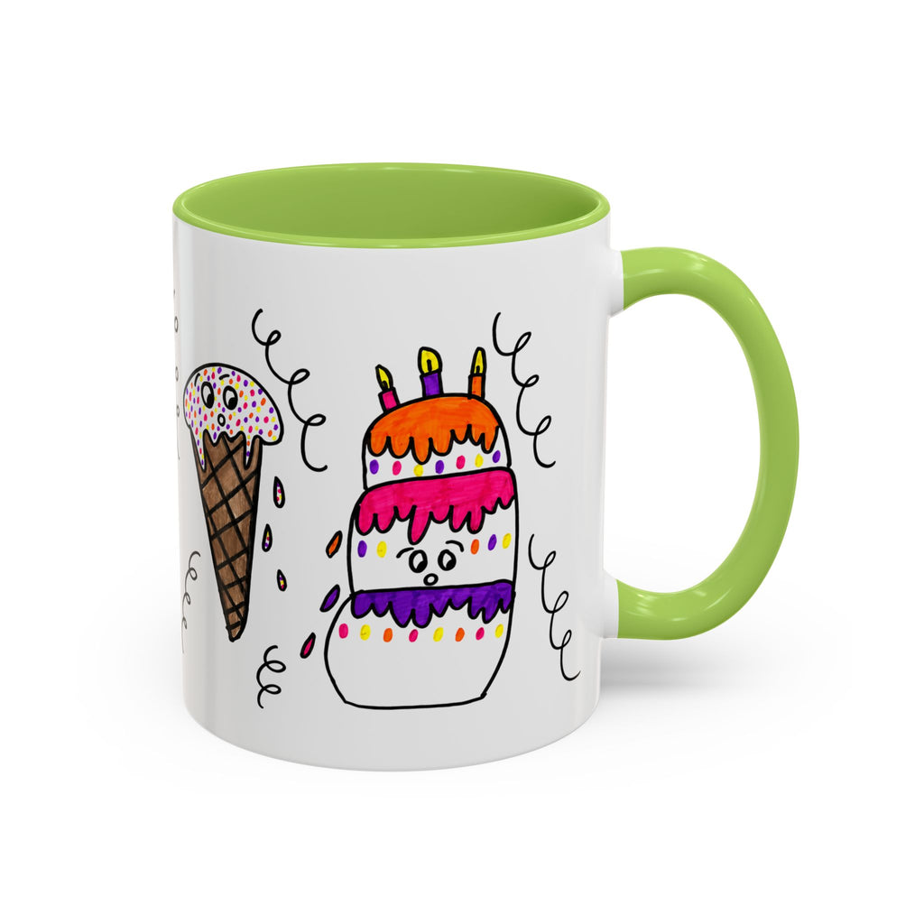 Hand-Drawn Cute Doodle Ice Cream & Cake Mug | Accent Coffee Mug