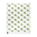 Hand-Drawn Yellow Orange Pink Flowers on Green Vine Wrapping Papers