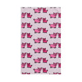 Hand-Drawn Pink Cartoon Pig Pattern Hand Towel | Cute Piglet Kitchen/Bathroom Decor
