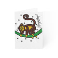 Hand-Drawn Brown Monkey Hanging on Branch Greeting Cards | "Hang in There" Encouragement