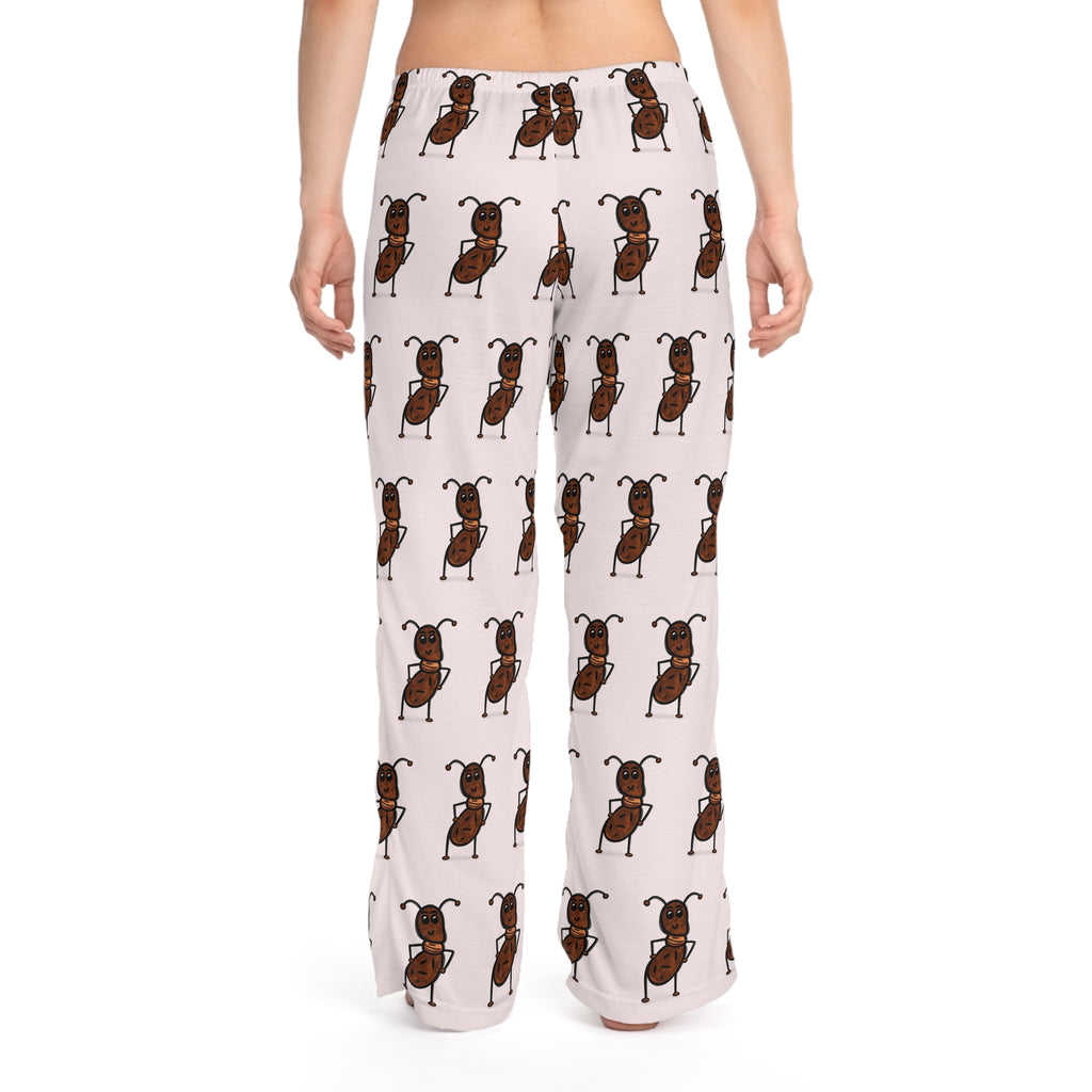 Hand-Drawn Dancing Ant Pajama Pants | Insect Pattern Sleepwear