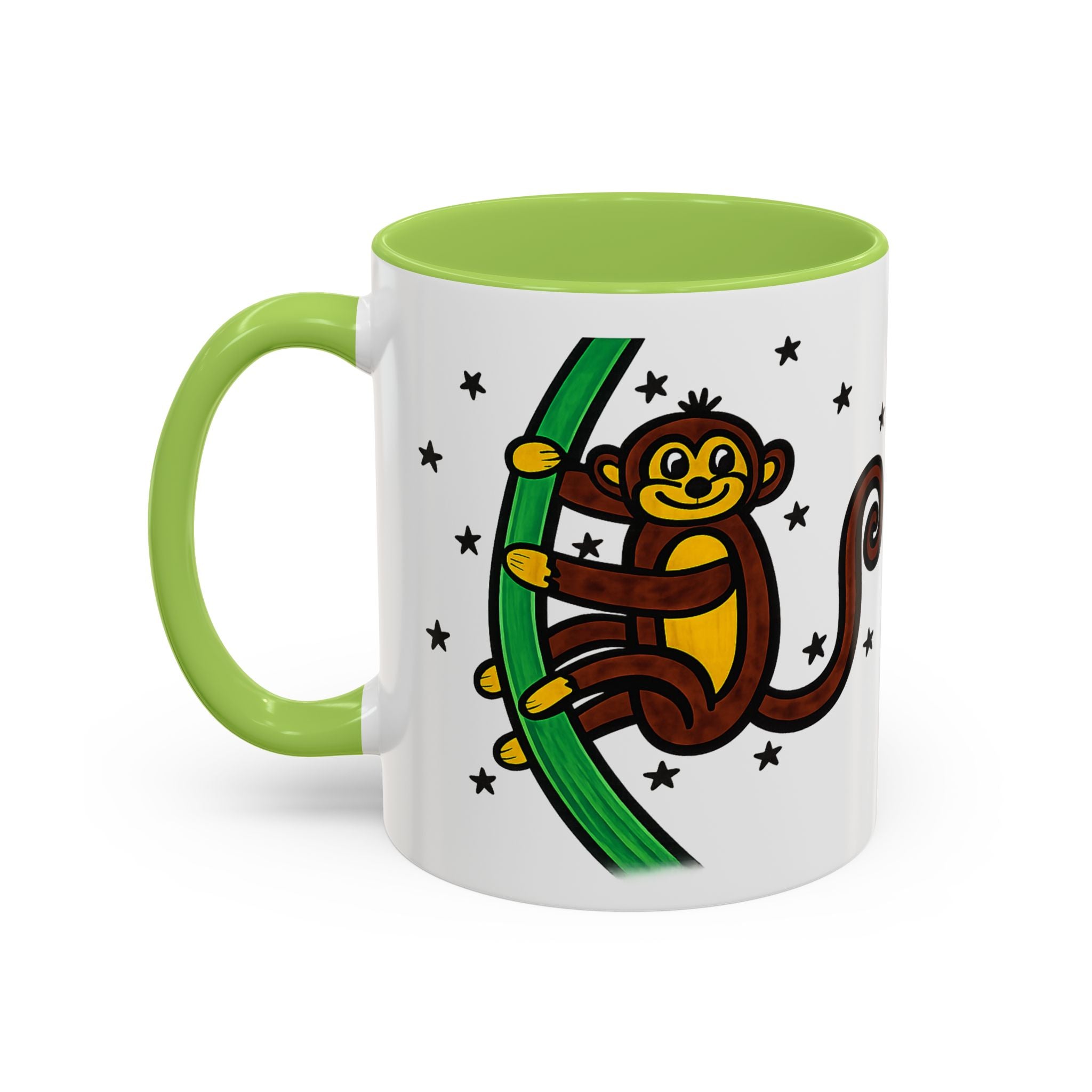 Hand-Drawn Playful Monkey on Vine Coffee Mug | Accent Mug 11oz 15oz