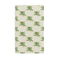 Hand-Drawn Yellow Orange and Pink Flowers on Green Vine Spring Hand Towel | Botanical Pattern, Kitchen Linen