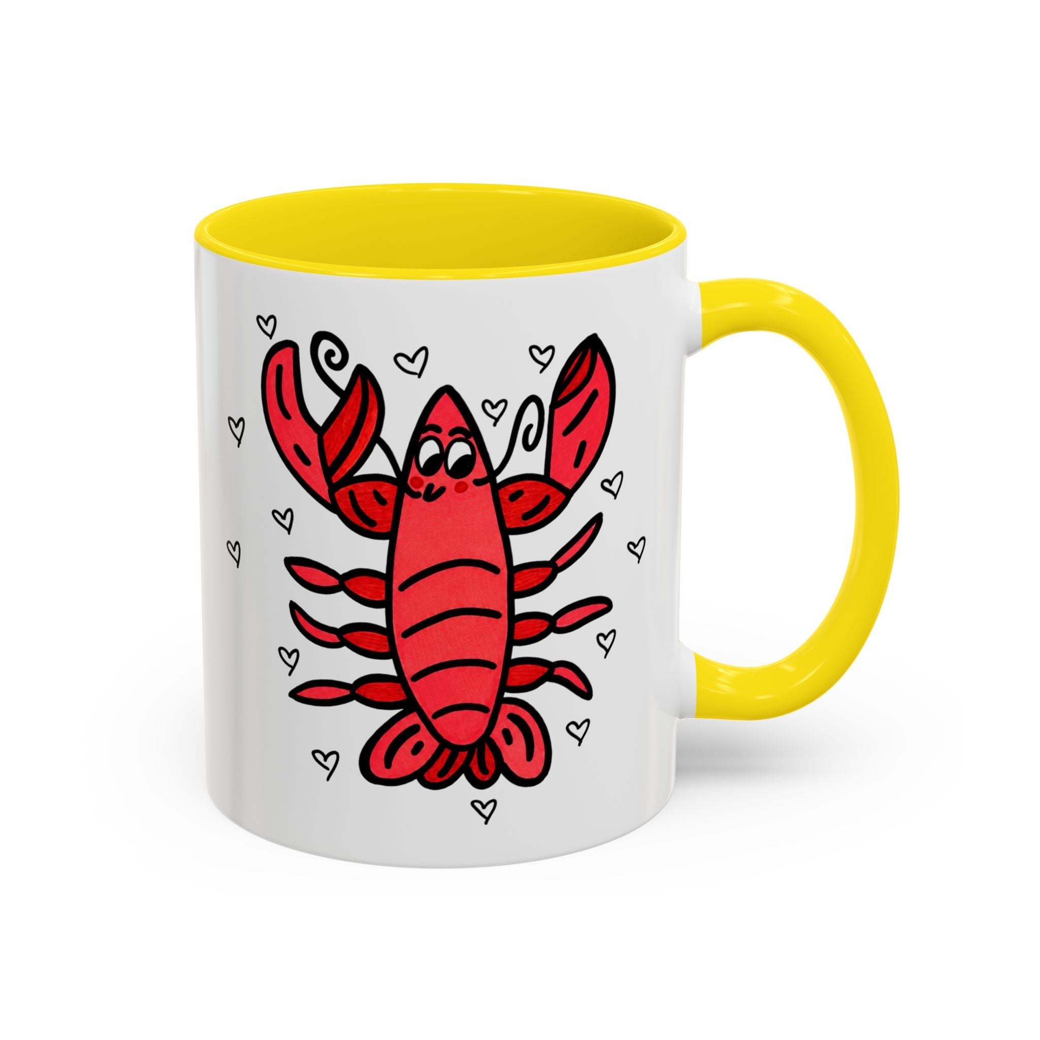 Hand-Drawn Cute Red Lobster Mug | Accent Coffee Mug 11oz 15oz