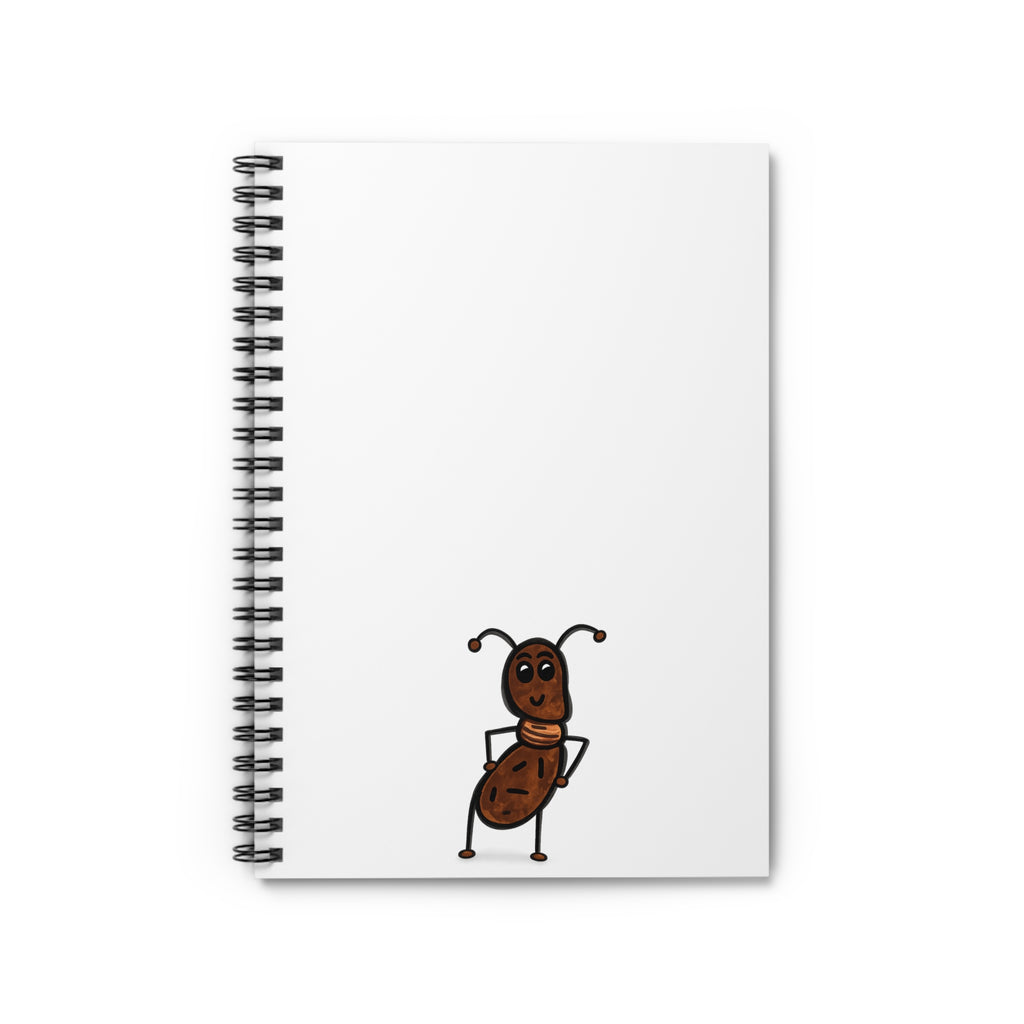 Hand-Drawn Smirking Ant Illustration Spiral Notebook | Ruled Journal