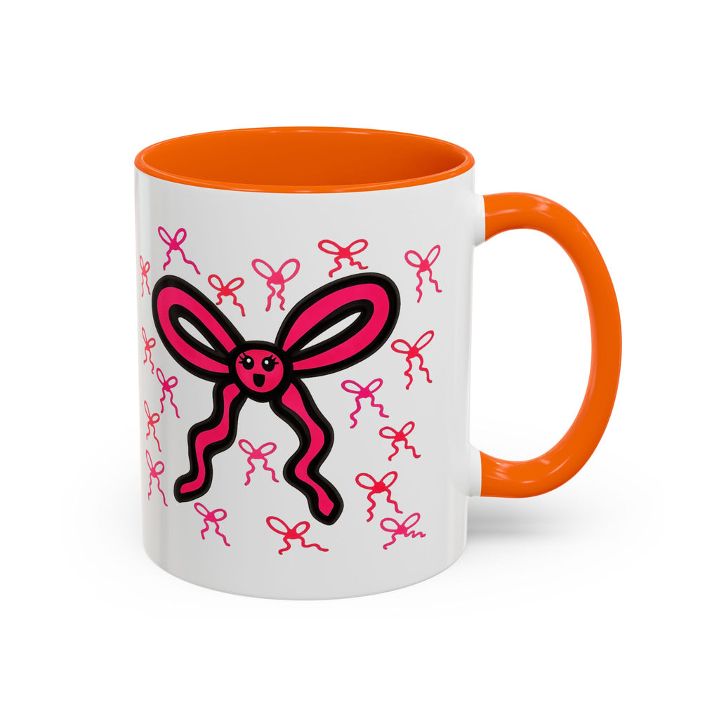 Hand-Drawn Pink Bow Bunny Mug | Accent Coffee Mug