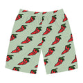Hand-Drawn Cute Chili Pepper Pattern Men's Board Shorts | All-Over Hot Red Veggie Print