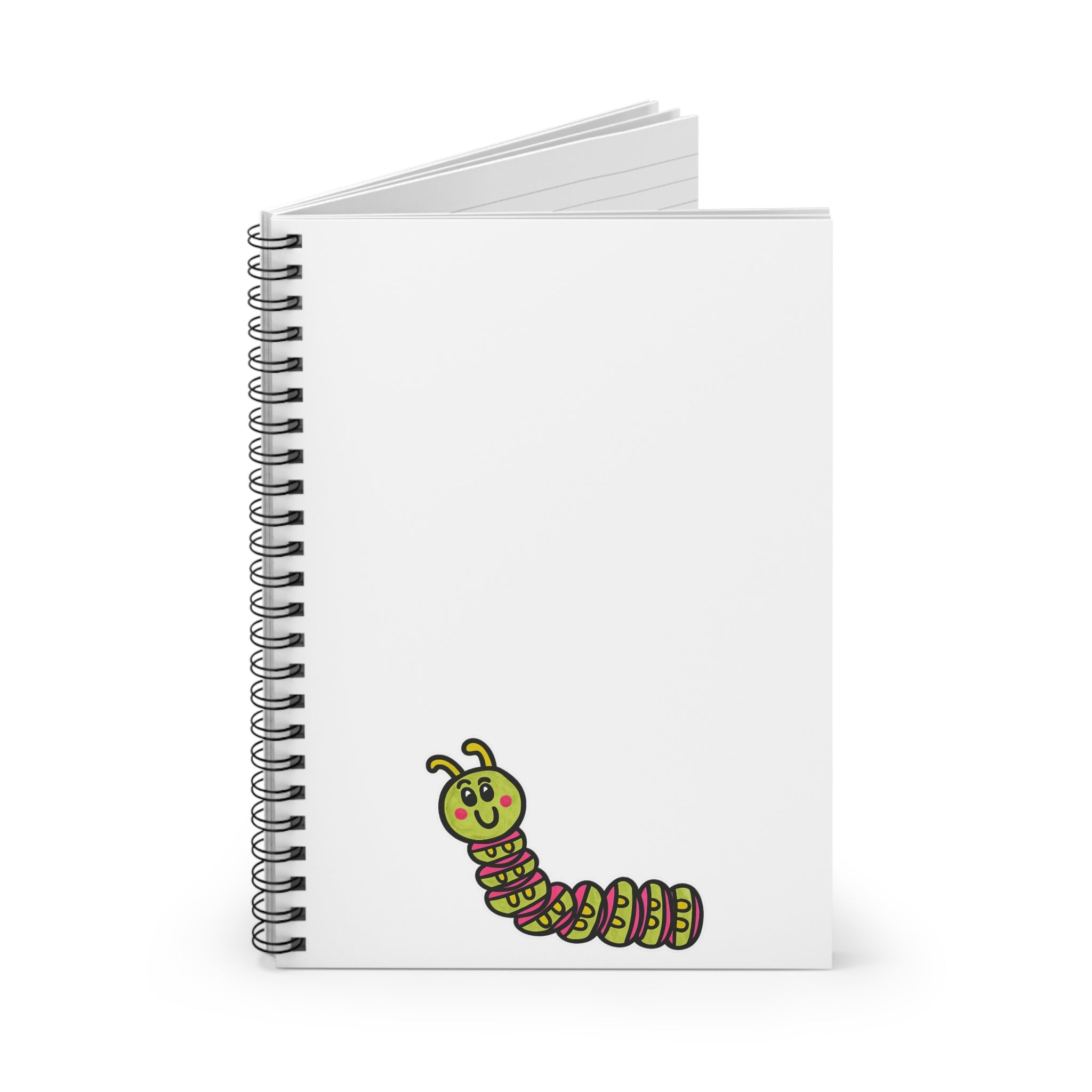 Hand-Drawn Cute Cartoon Caterpillar Spiral Notebook | Ruled Notebook