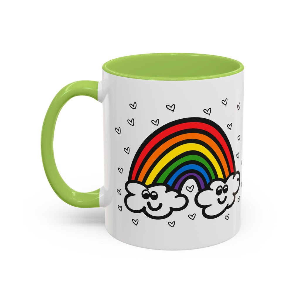 Hand-Drawn Smiling Rainbow Clouds mug | Accent Coffee Mug 11oz or 15oz
