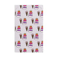 Hand-Drawn Ice Cream Cone and Cake Pattern Hand Towel | Colorful Sprinkles Birthday Dessert Design