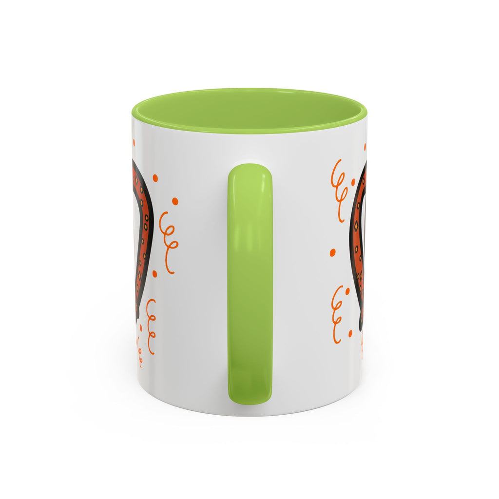 Hand-Drawn Orange Pattern Pretzel mug | Accent Coffee Mug 11oz 15oz